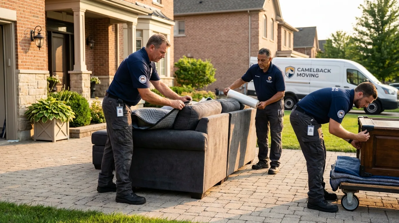 Large estate moving crew wrapping furniture in McCloud, CA